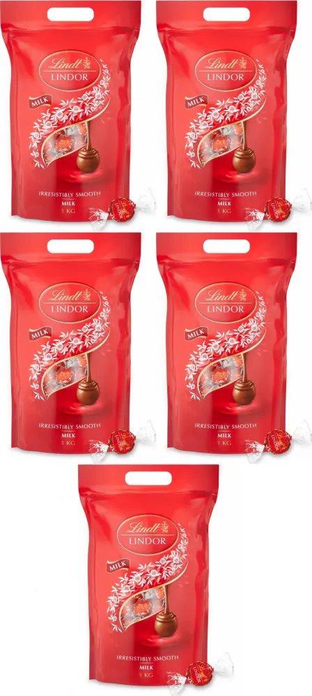 5x Praliny Lindt Lindor Milk, czekolada mleczna, 1kg