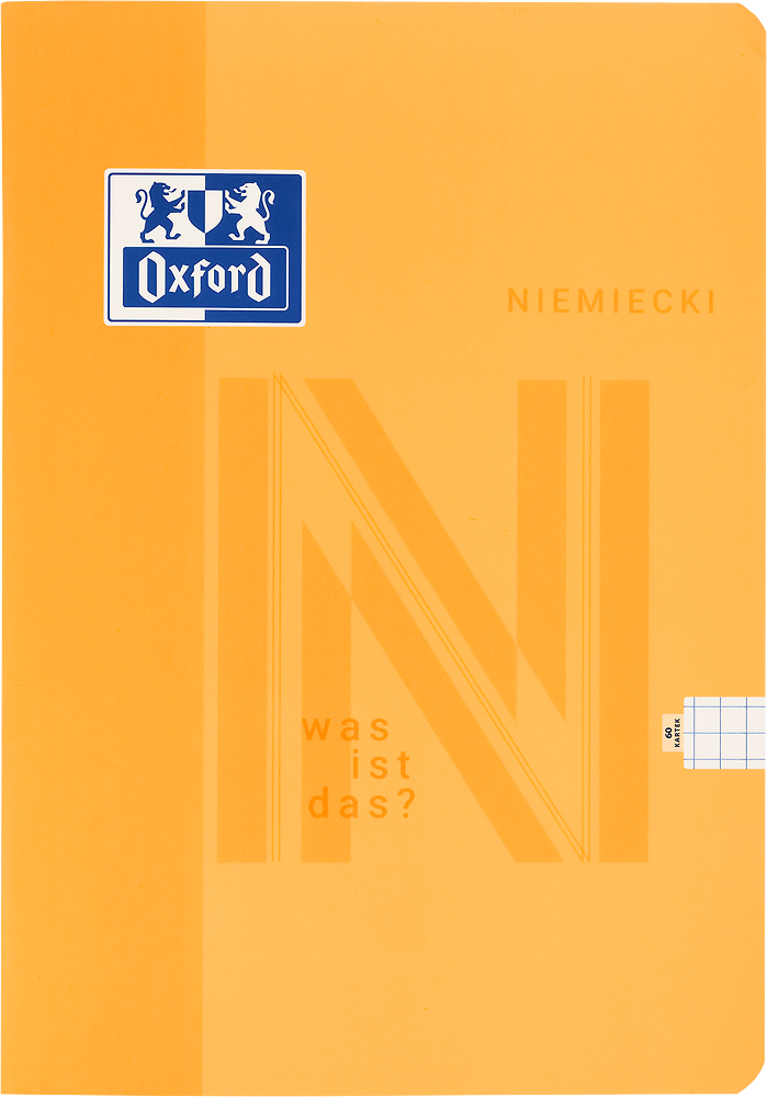 Zeszyt przedmiotowy w kratkę Oxford J. Niemiecki, A5, miękka oprawa, 60 kartek, żółty