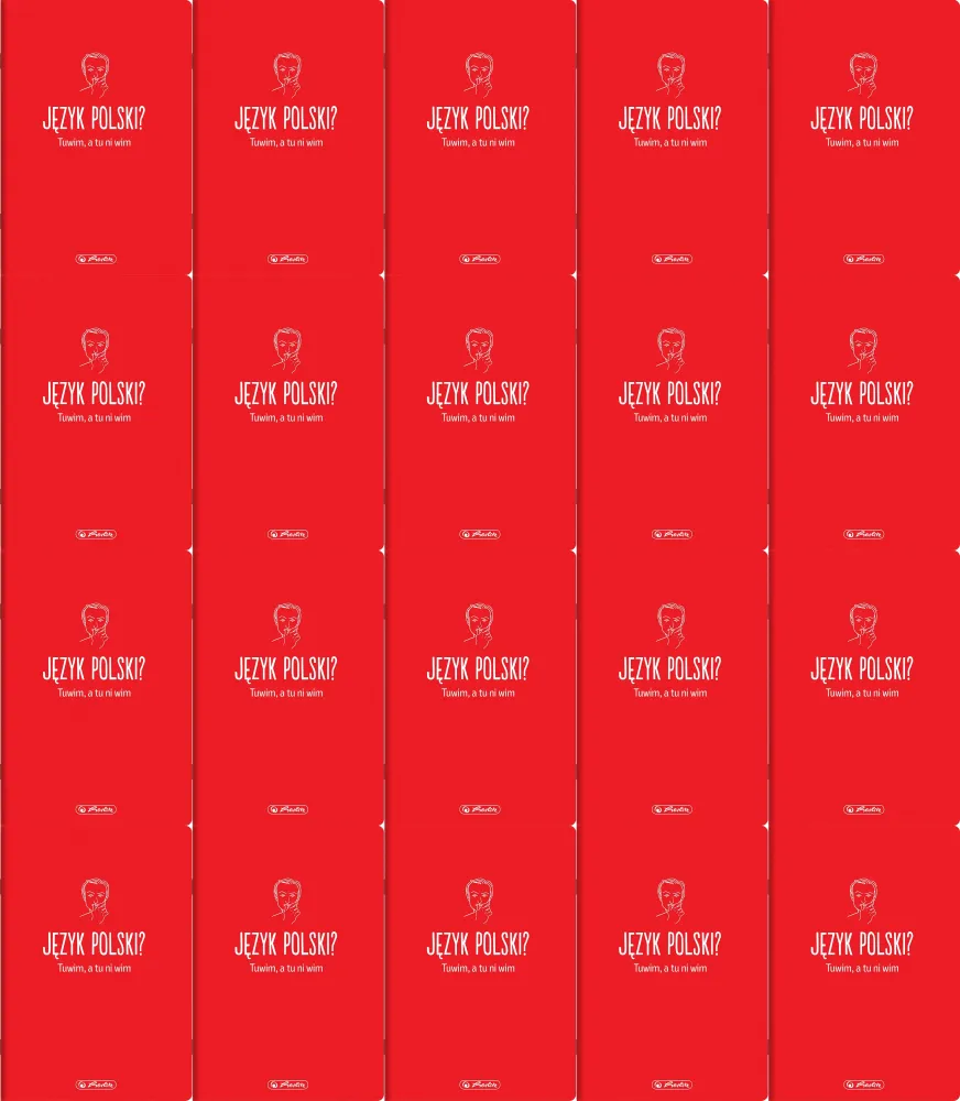 20x Zeszyt przedmiotowy w linie Herlitz J. Polski, A5, miękka oprawa, 60 kartek, czerwony