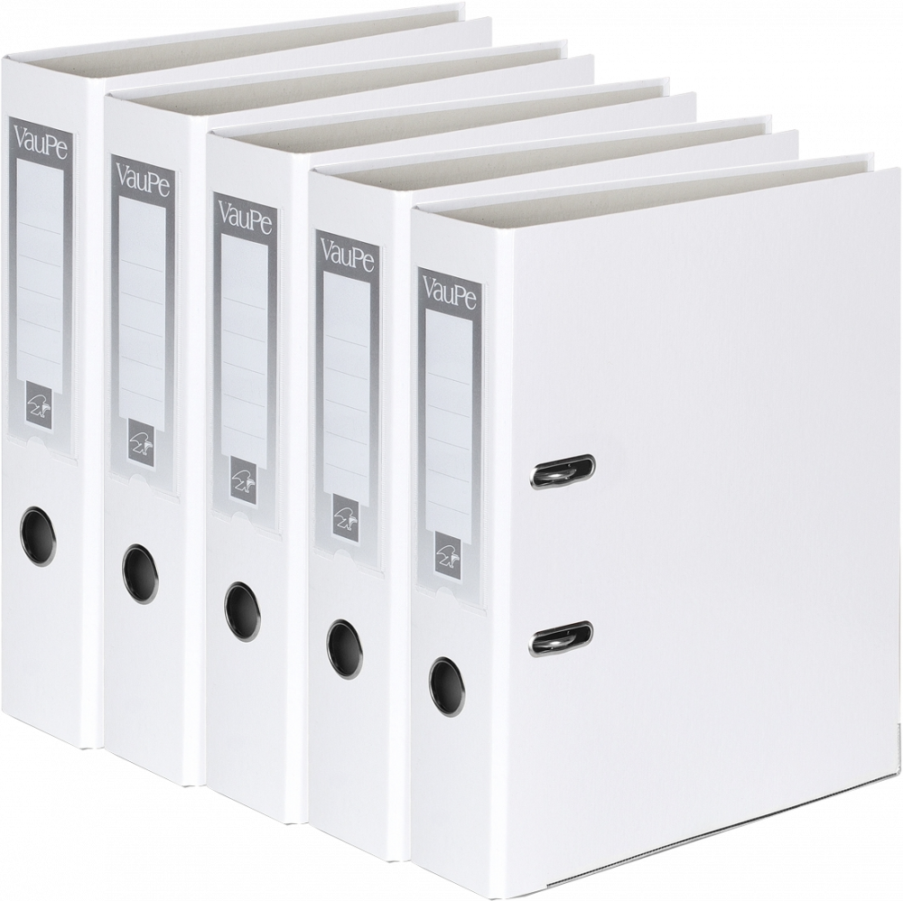 5x Segregator A4 VauPe FCK, 75mm, do 500 kartek, biały