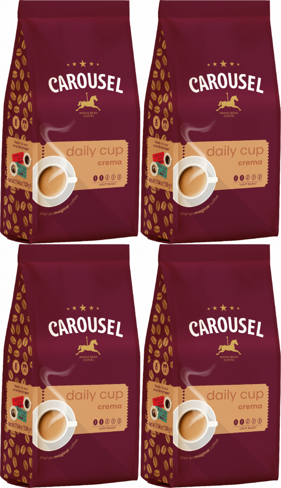 4x Kawa ziarnista Carousel Daily Cup Crema, 1kg