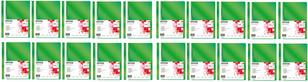 50x Skoroszyt plastikowy bez oczek Office Products, A4, do 200 kartek, zielony