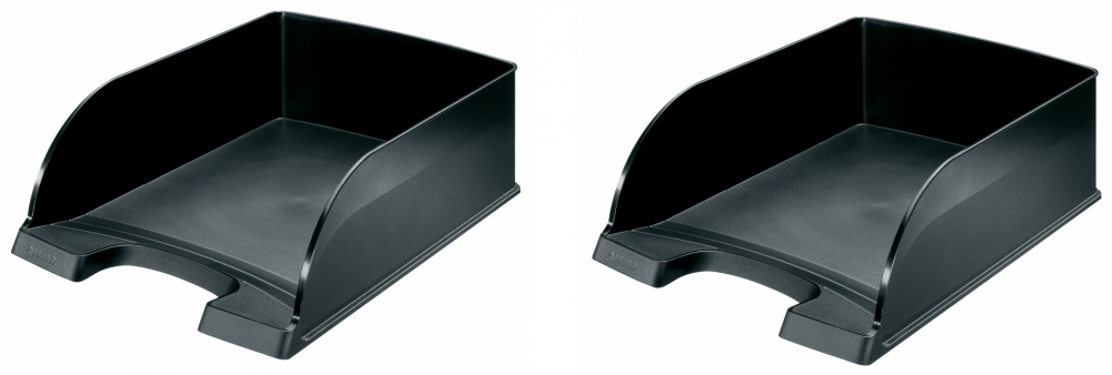 2x Półka na dokumenty Leitz Plus Jumbo, A4, plastikowa, czarny