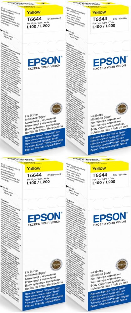 4x Tusz Epson T6644 (C13T66444A), 4000 stron, yellow (żółty)