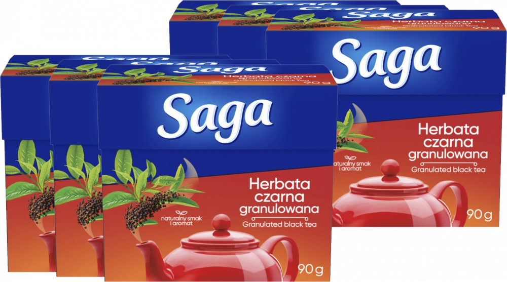 6x Herbata czarna granulowana Saga, 90g