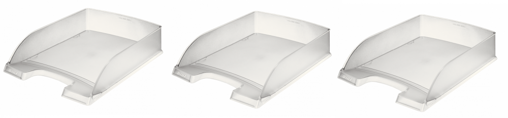 3x Półka na dokumenty Leitz Plus Standard, A4, plastikowa, przezroczysty