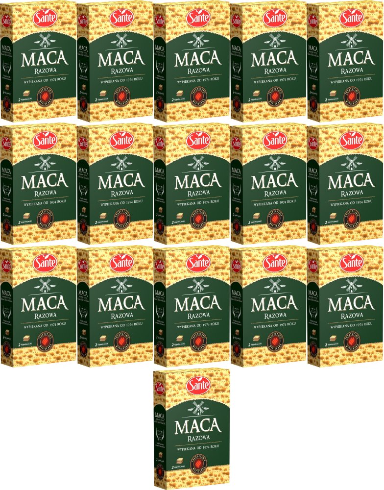 16x Maca pszenna Sante, razowa, 180g