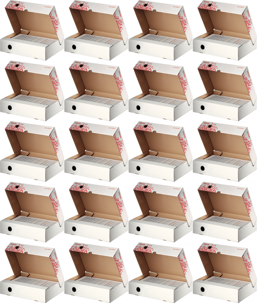 20x Pudło archiwizacyjne Esselte Speedbox do dokumentów, otwierane z góry, 80mm, biały