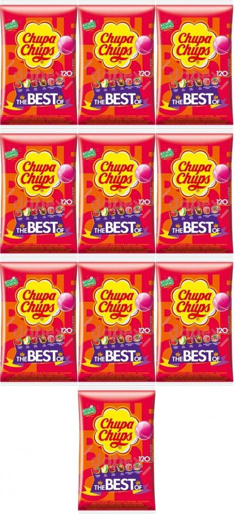 10x Lizaki Chupa Chups The Best Of, mix smaków, 120 sztuk x 12g