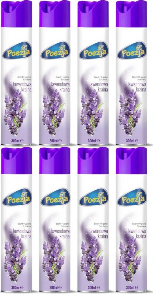 8x Odświeżacz powietrza Poezja, spray, lawendowy, 300ml