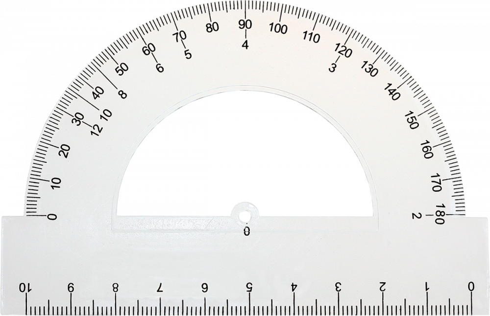 Kątomierz Grand GR-840, 10cm, transparentny