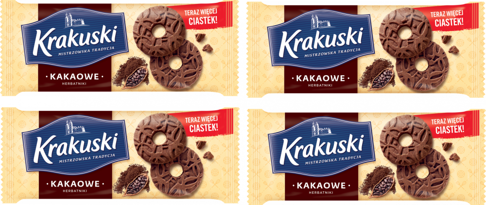 4x herbatniki Krakuski, kakaowy, 168g