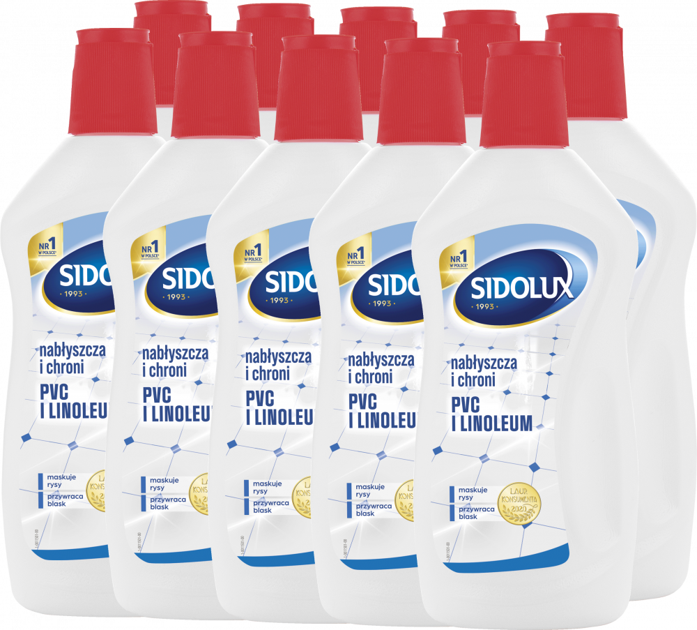 10x Płyn Sidolux Expert do ochrony i nabłyszczania PCV i linoleum, 500ml