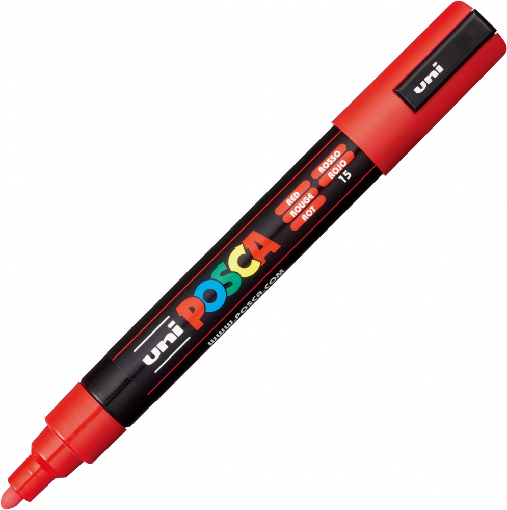 Marker Posca PC-5M, z farbą plakatową, okrągła, czerwony