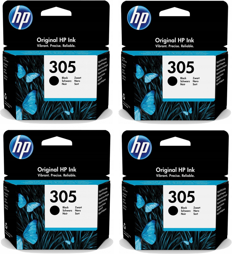 4x Tusz HP 305 (3YM61AE), 120 stron, black (czarny)