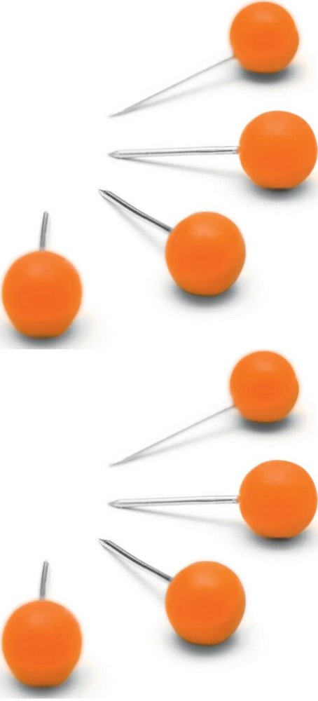 2x Pinezki Nobo, do tablic, 100 sztuk, pomarańczowy