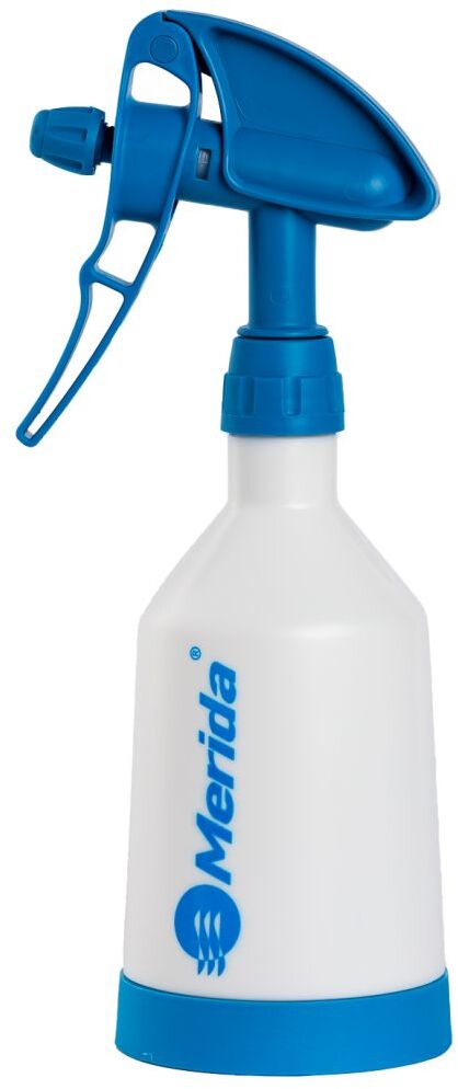 Butelka ze spryskiwaczem dwustronnym Merida 360°, wyskalowana, 0.5l, biało- niebieski