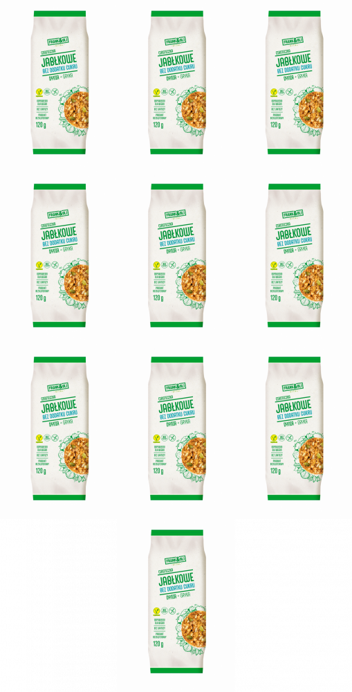 10x Ciasteczka jabłkowe Frank&Oli, dynia+gryka, bez cukru, 120 g