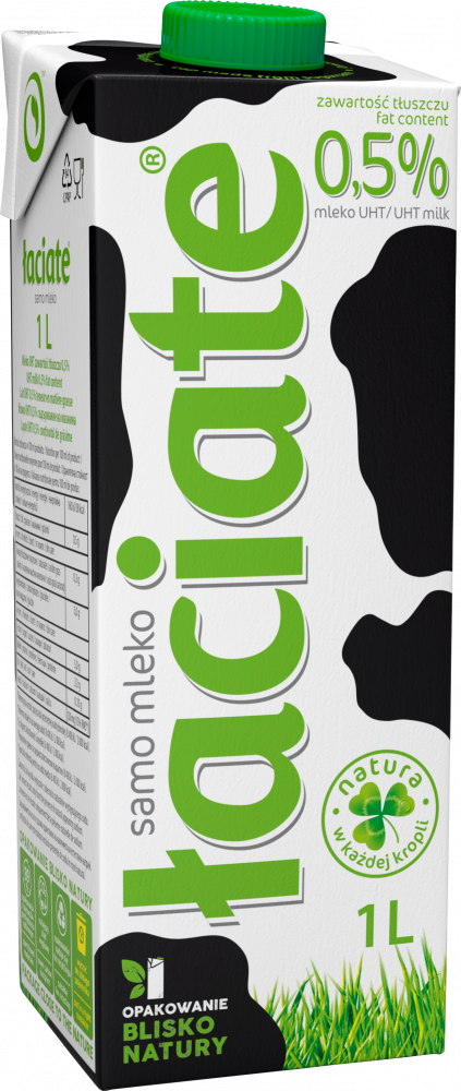Outlet: USZKODZONE OPAKOWANIE Mleko UHT Łaciate, 0.5%, 1l