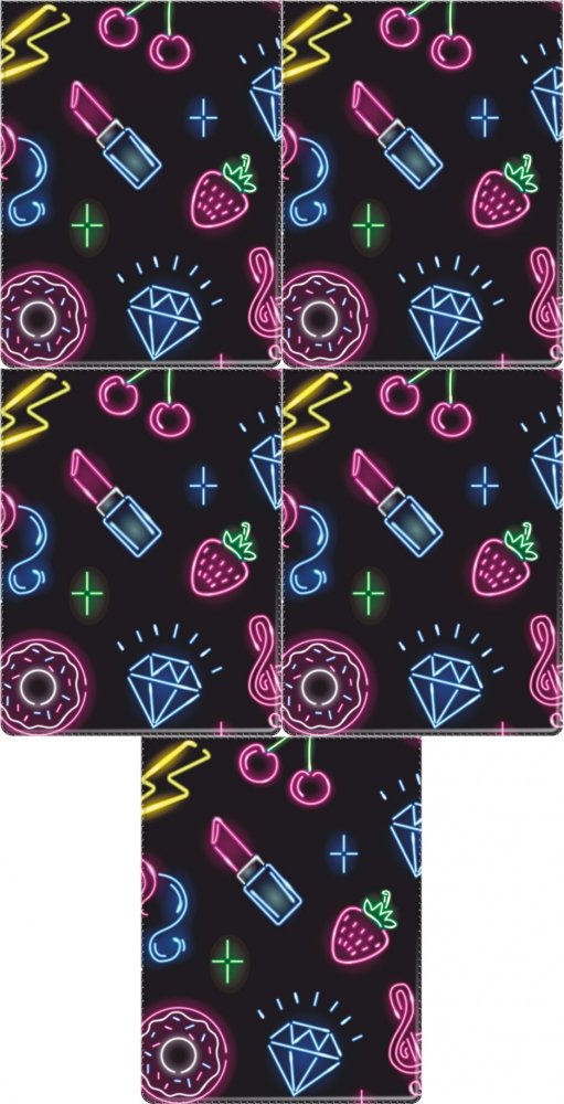 5x Etui na dowód, legitymację, kartę płatniczą, kartę rowerową Biurfol Neony