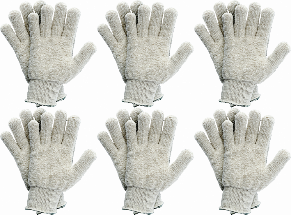 6x Rękawice robocze JS Gloves, termiczne, rozmiar 8, jasnoszary