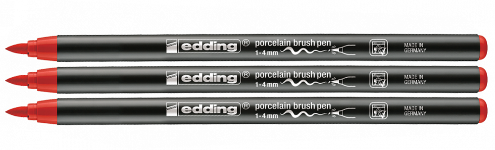 3x Pisak do powierzchni ceramicznych edding 4200, 1-4mm, 1 sztuka, czerwony