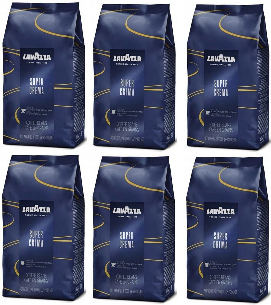 6x Kawa ziarnista Lavazza Super Crema, 1kg