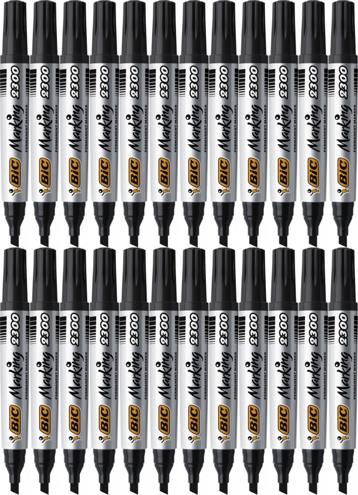 24x Marker permanentny Bic Marking 2300 ECOlutions, ścięta, 5.5mm, czarny
