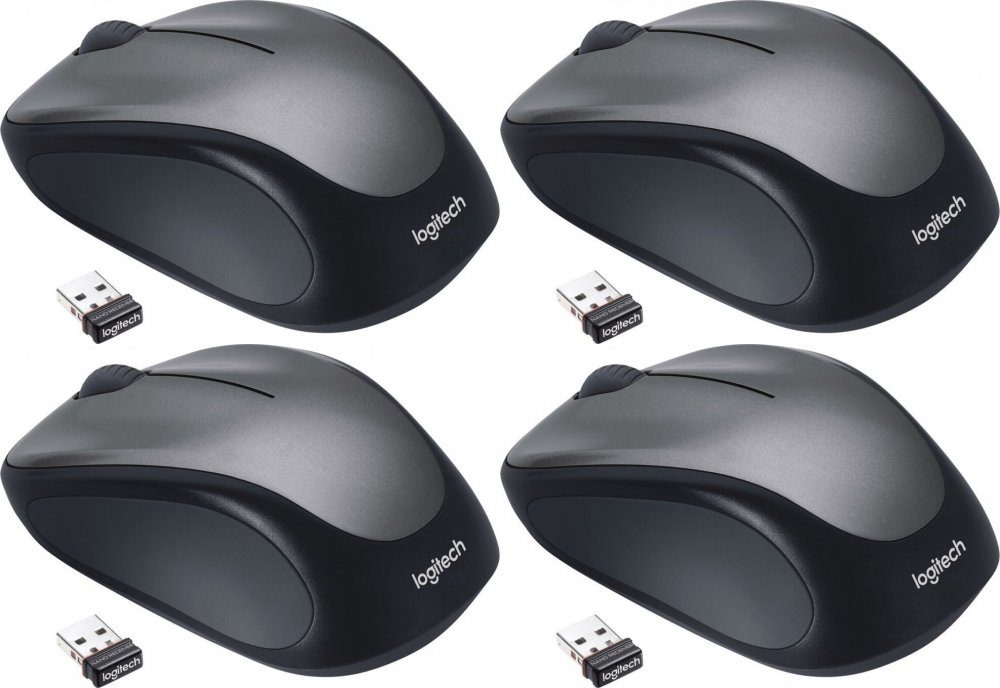 4x Myszka bezprzewodowa Logitech M235, optyczna, szary