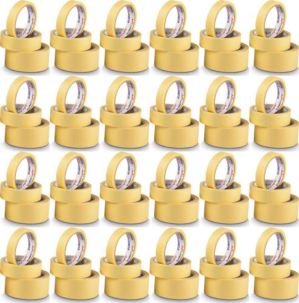 24x Taśma maskująca Dalpo, Euro Tape, 38mm x 33m, żółty