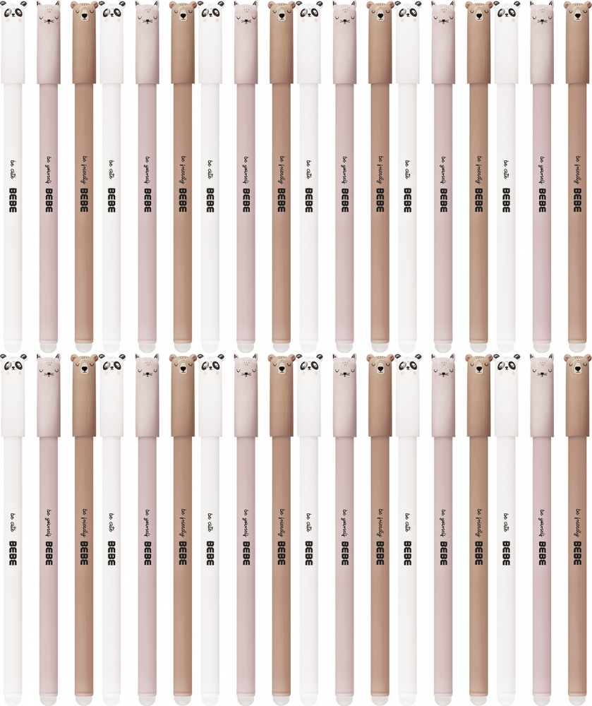 12x Długopis wymazywalny BEBE Friends, tusz niebieski/ obudowa mix kolorów