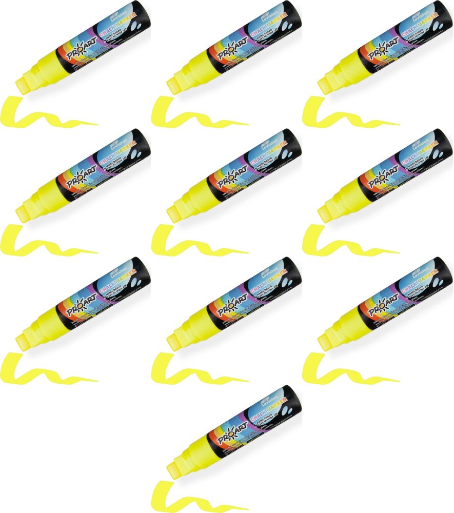 10x Marker kredowy Leviatan, ścięta, 6.5-15mm, 28g, żółty