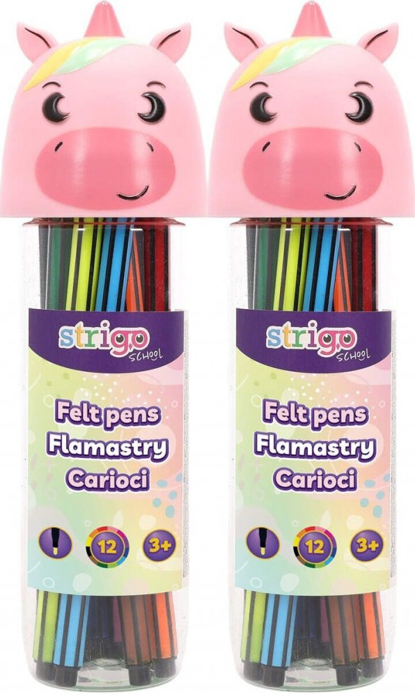 2x Flamastry Strigo Unicorn SSC480, 12 sztuk, mix kolorów
