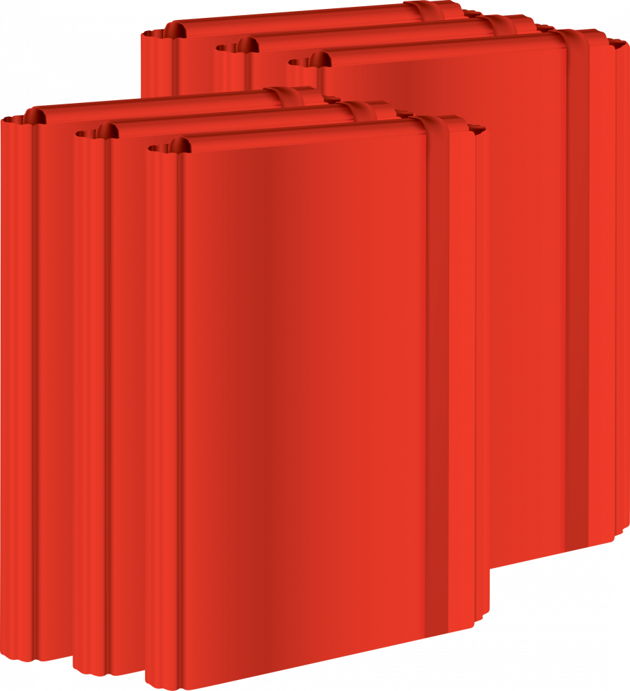 6x Teczka z gumką Interdruk, A4+, czerwony