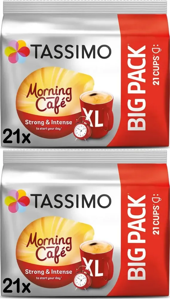 2x Kapsułki do ekspresu Tassimo Morning Cafe Strong & Intense XL, 21 sztuk