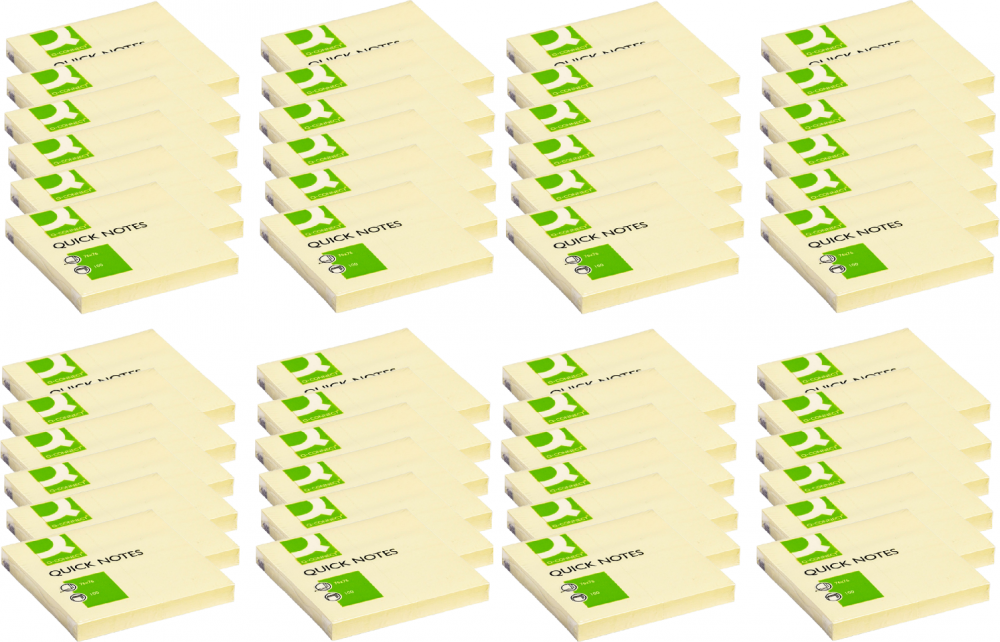 144x Karteczki samoprzylepne Q-Connect, 76x76mm, 100 karteczek, żółty pastelowy