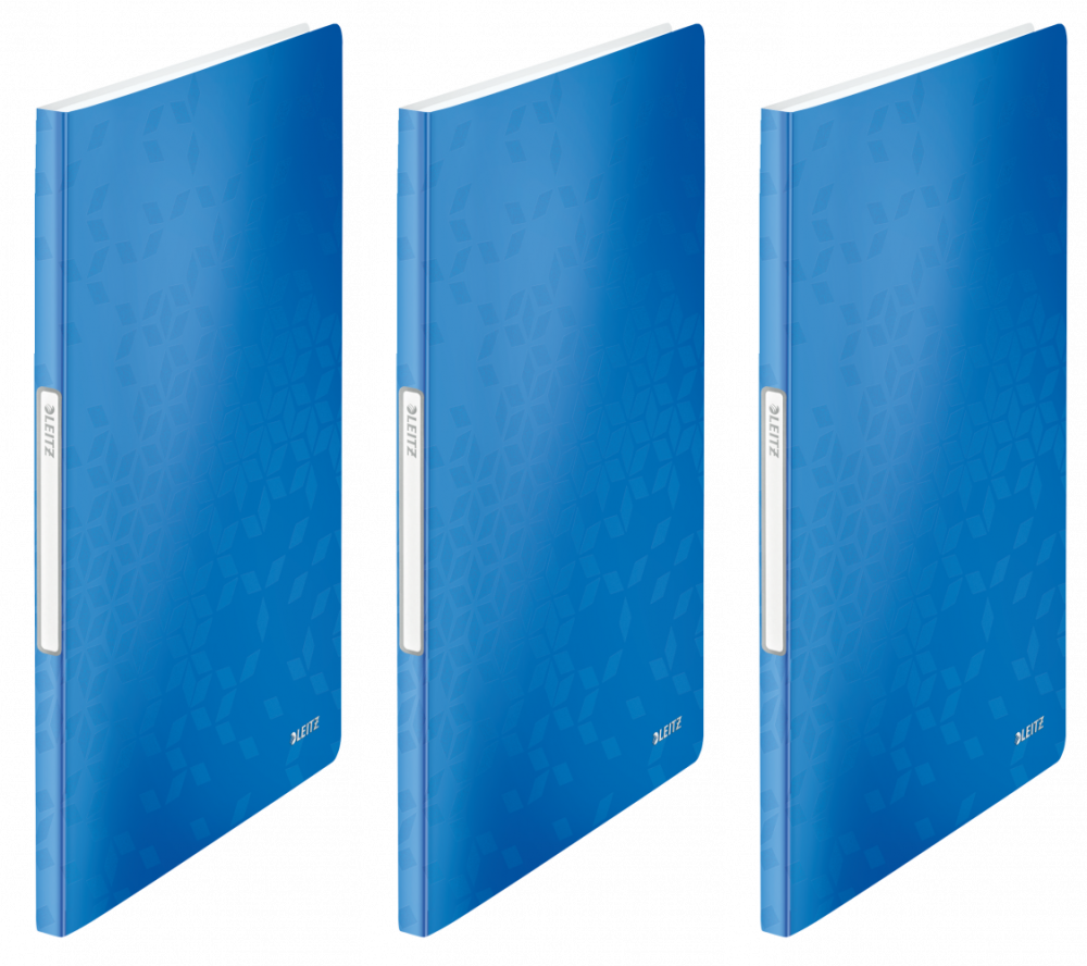 3x Album ofertowy Leitz Wow, A4, 20 koszulek, metaliczny niebieski