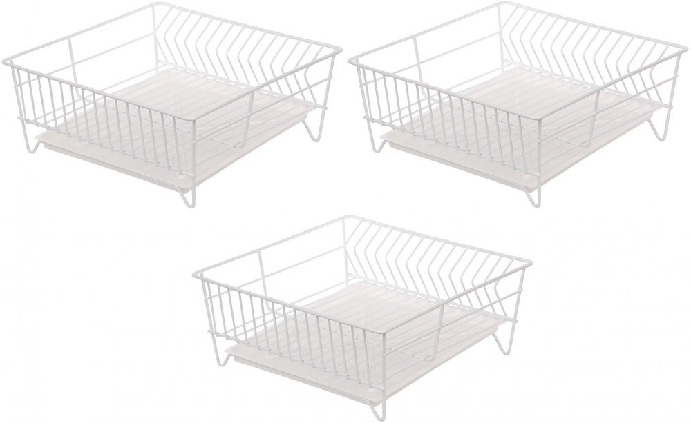 3x Suszarka zlewozmywakowa Metpol, z tacką, 32x32x14cm, biały