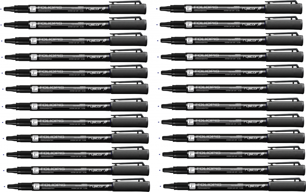 24x Foliopis Rystor, FF, okrągła, 0.6mm, niebieski