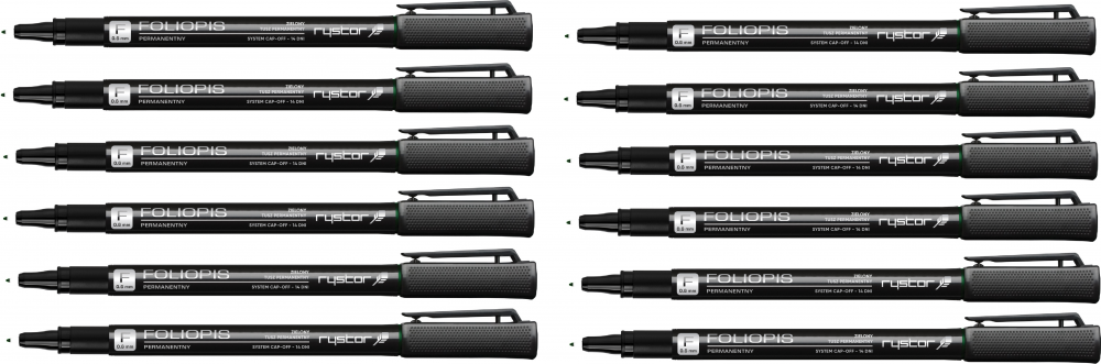 12x Foliopis Rystor, FF, okrągła, 0.6mm, zielony