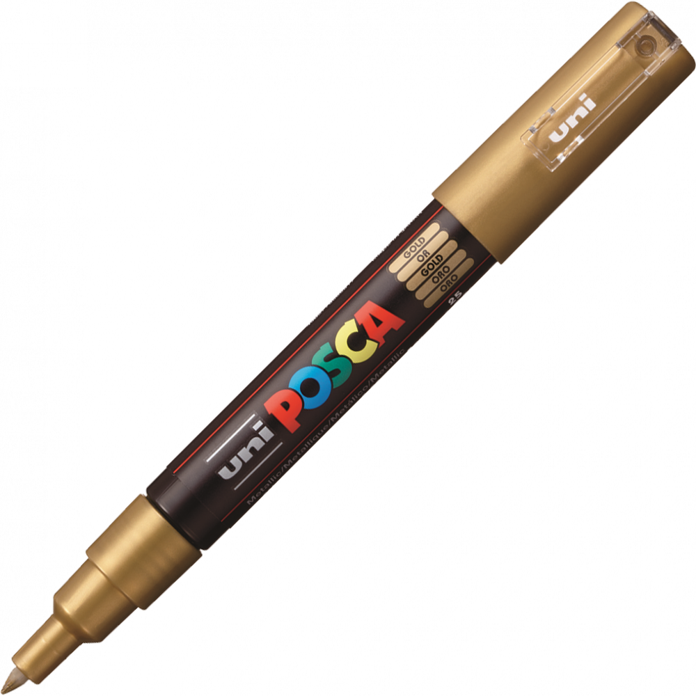 Marker Posca PC-1M, z farbą plakatową, okrągła, 0.7mm, złoty