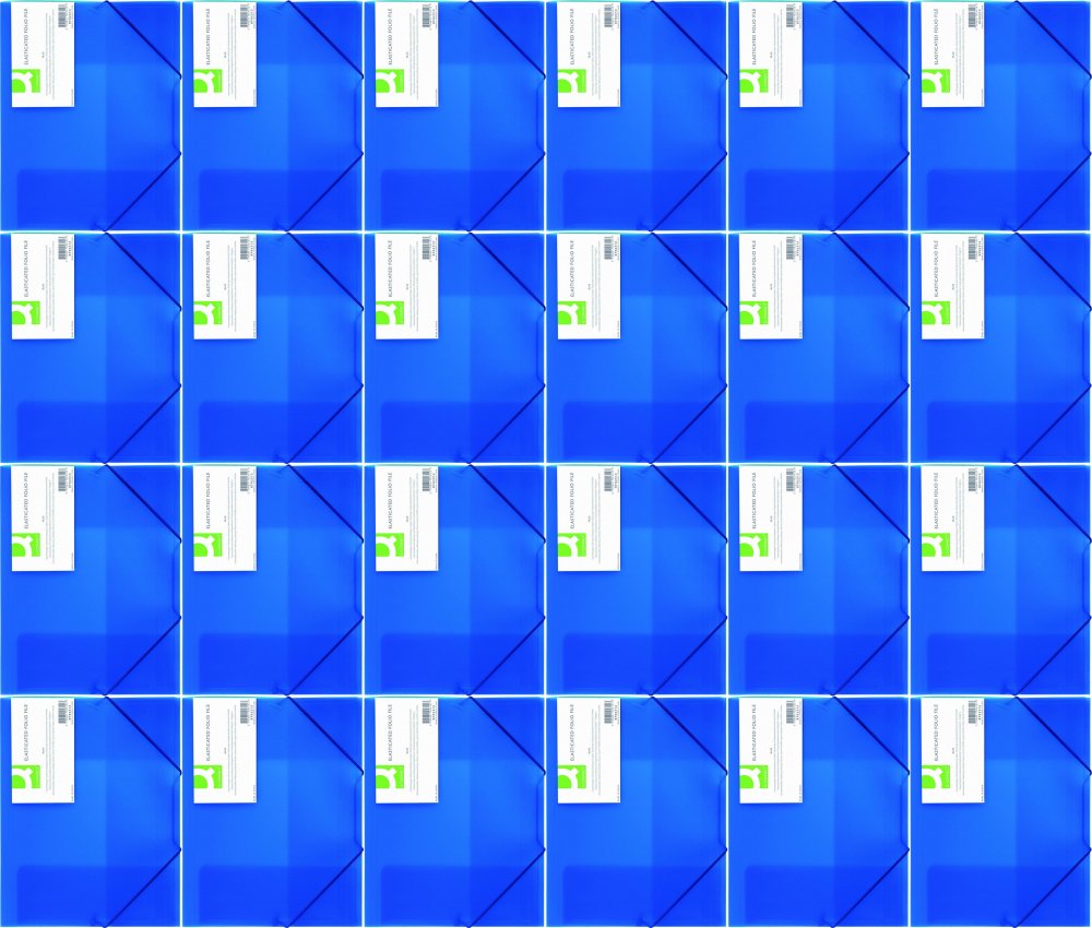 24x Teczka z gumką Q-connect, A4, plastikowa, 3-skrzydłowa, transparentny niebieski