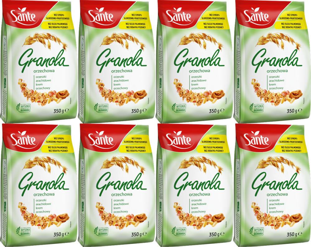 8x Granola Sante, orzechowa, 350g