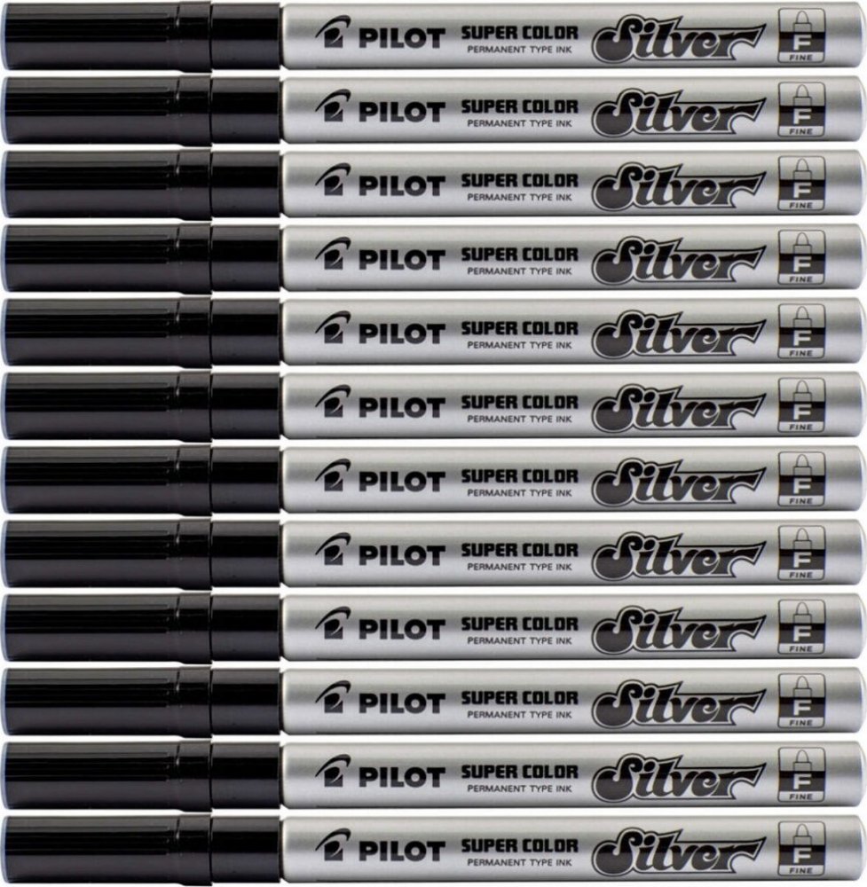 12x Marker olejny Pilot F, 3.0mm, srebrny