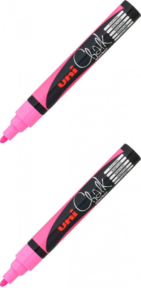 2x Marker kredowy Uni PWE-5M, okrągła, 2.5mm, różowy