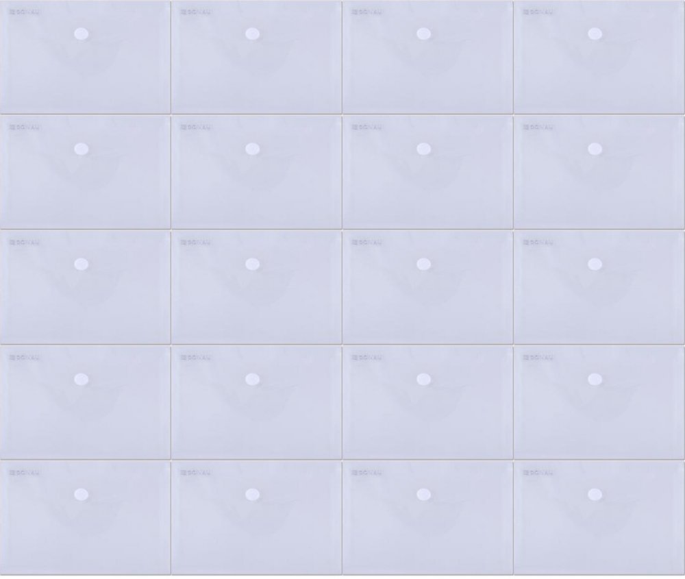 20x Teczka kopertowa Donau, A6, na zatrzask, przezroczysty