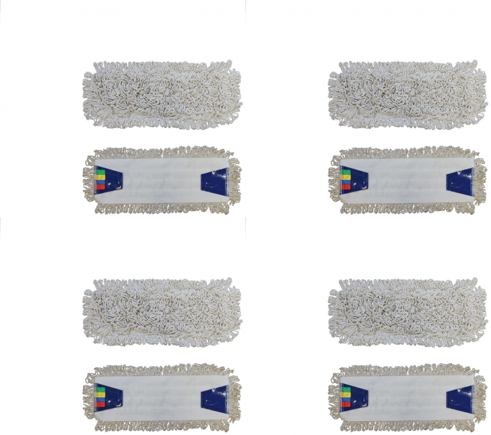 4x Mop płaski bawełniany Merida Economy, z zakładkami , 40x11cm - końcówka