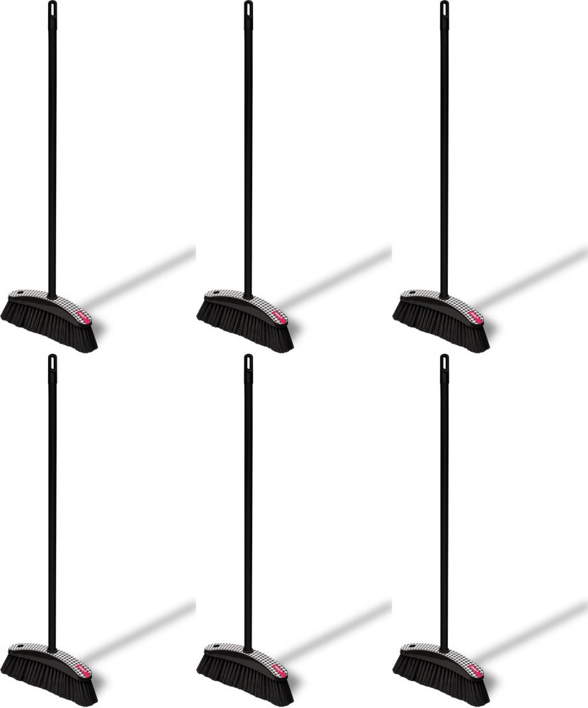 6x Miotła York Pepita, 120cm, czarny, kij+końcówka