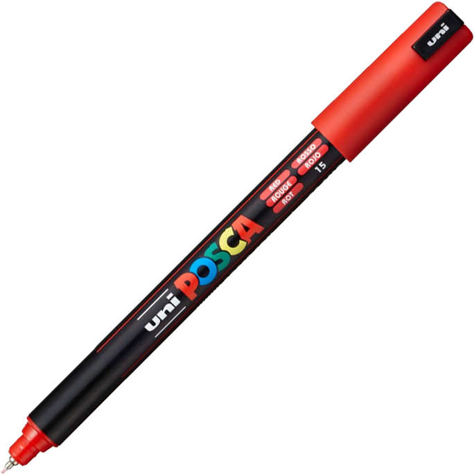 Marker Posca PC-1MR, z farbą plakatową, 0.7mm, czerwony