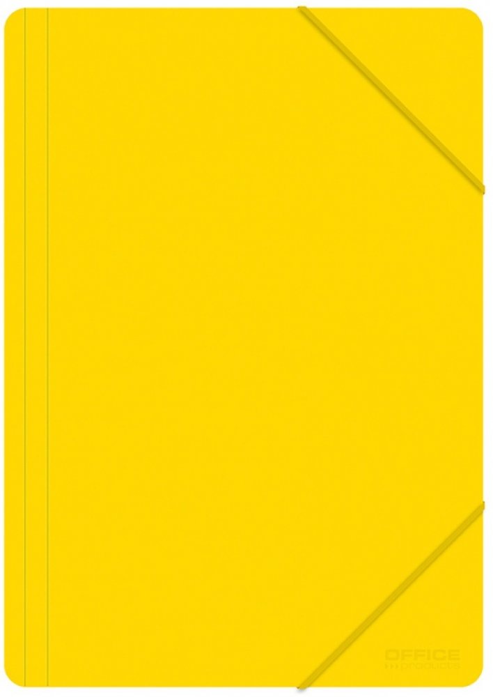 Teczka plastikowa z gumką Office Products, A4, 3-skrzydłowa, 500μm, żółty